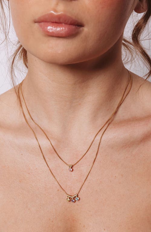 Set & Stones Multi Birthstone Charm Necklace In Gold