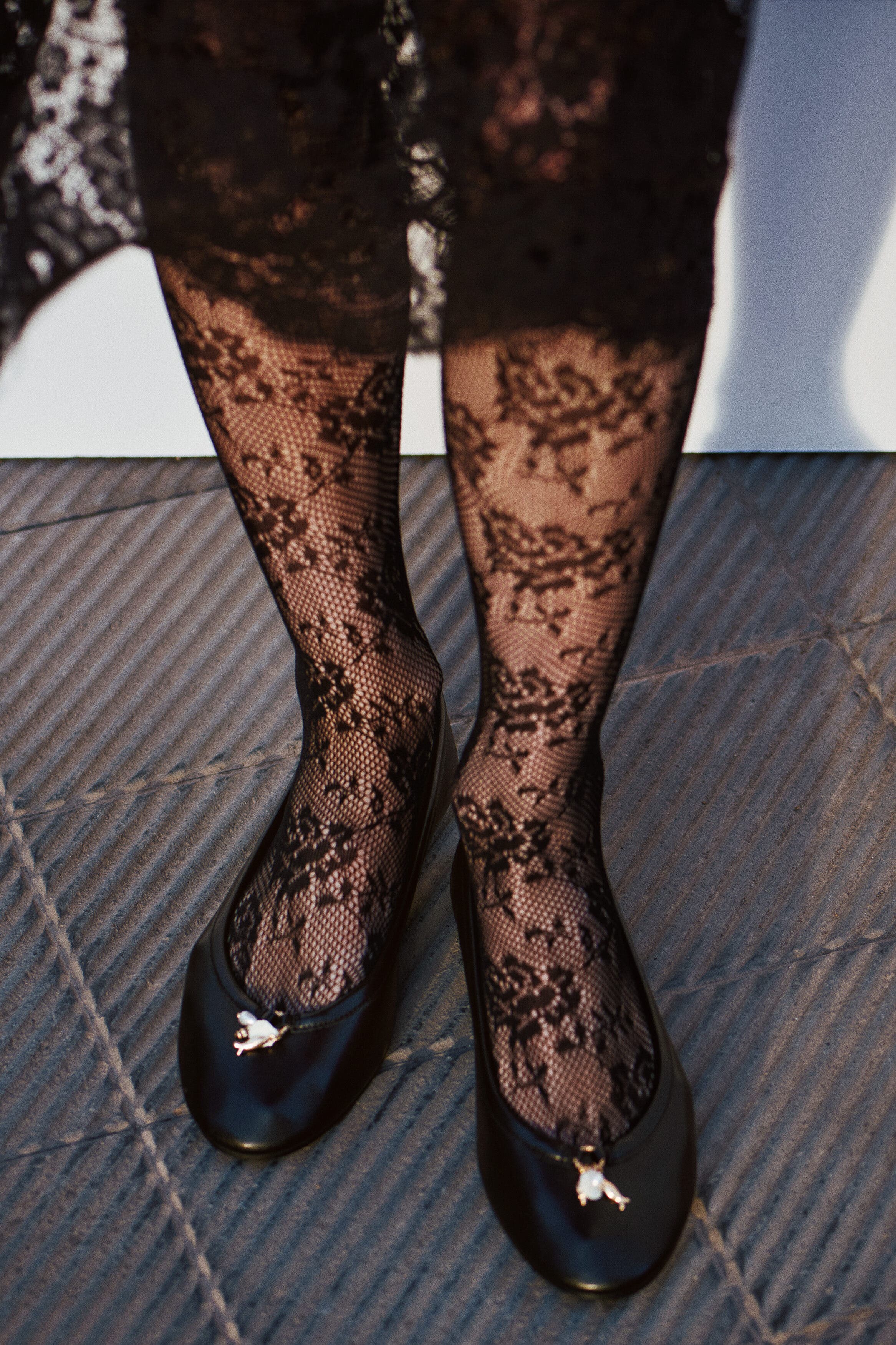 H&M Charm-detail Ballet Flats, Alternate, color, Black