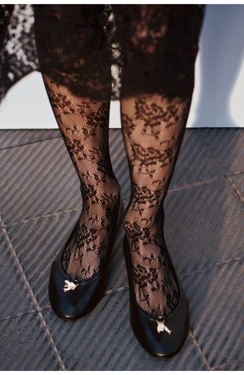 H&M Charm-detail Ballet Flats, Alternate, color, Black