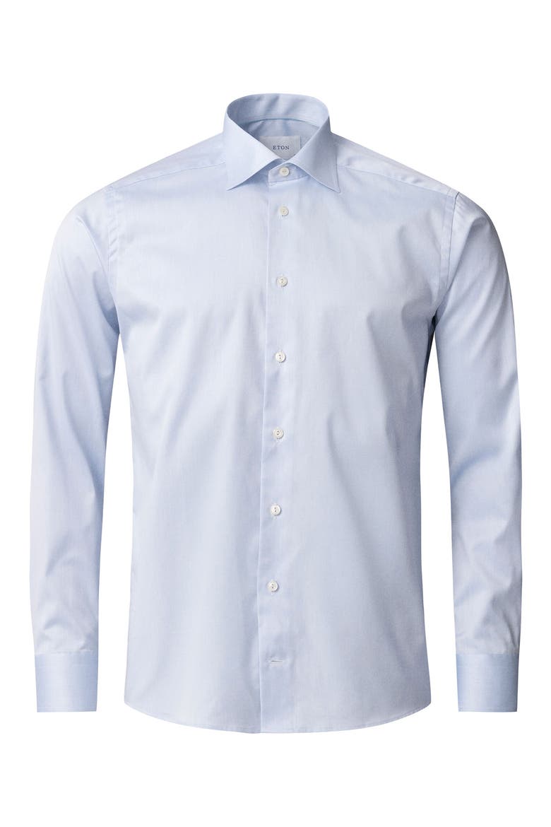 Contemporary Fit Solid Cotton Dress Shirt, Alternate, color, LIGHT BLUE