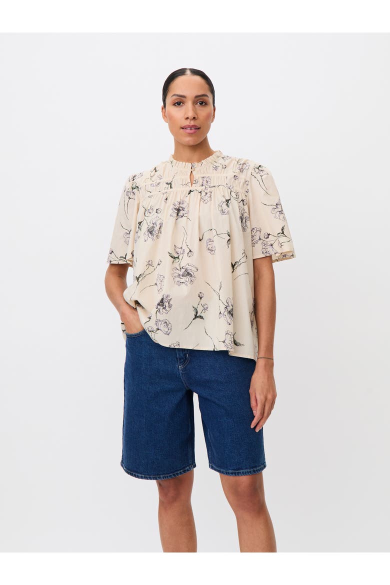 Madanythra Keyhole Floral Blouse, Main, color, Lavender