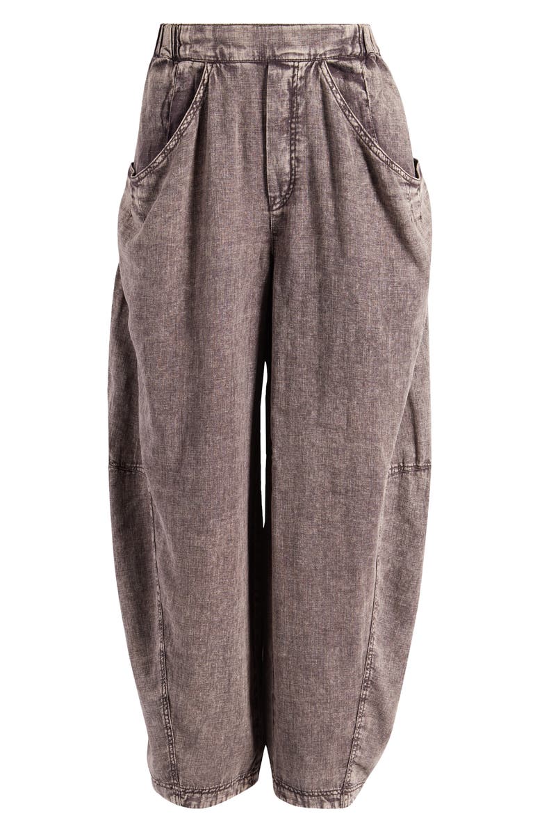 Free People High Road Pull-On Linen Blend Barrel Pants, Alternate, color, 