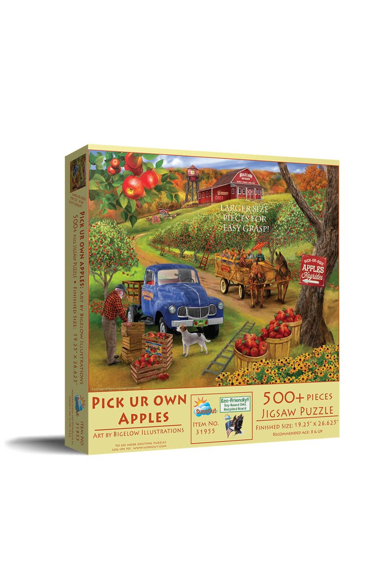 Sunsout Pick Ur Own Apples 500 piece Jigsaw Puzzle for Adults Large Pieces, Main, color, Multicolor