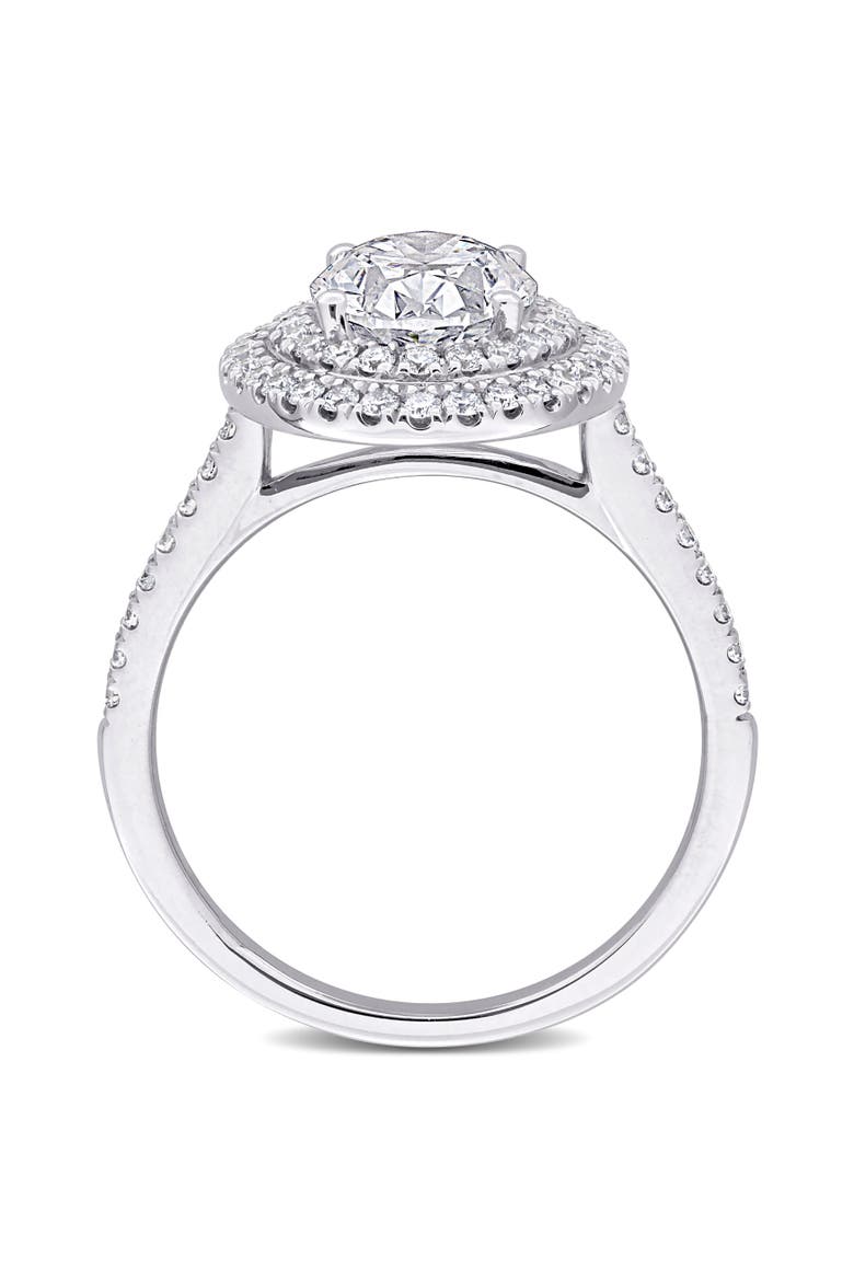 2-1/2 CTW Lab-Grown Diamond Double Halo Ring 14k, Alternate, color, White Gold