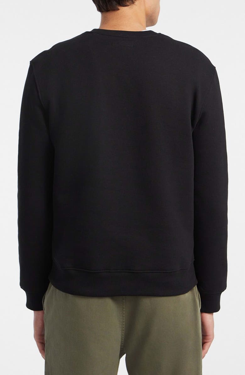 GUESS JEANS Logo Embroidered Crewneck Sweatshirt, Alternate, color, Jblack-Black