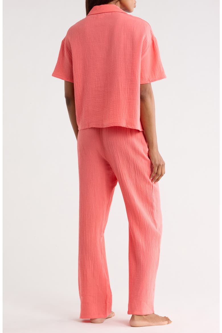 Cotton Gauze Pajamas, Alternate, color, CORAL