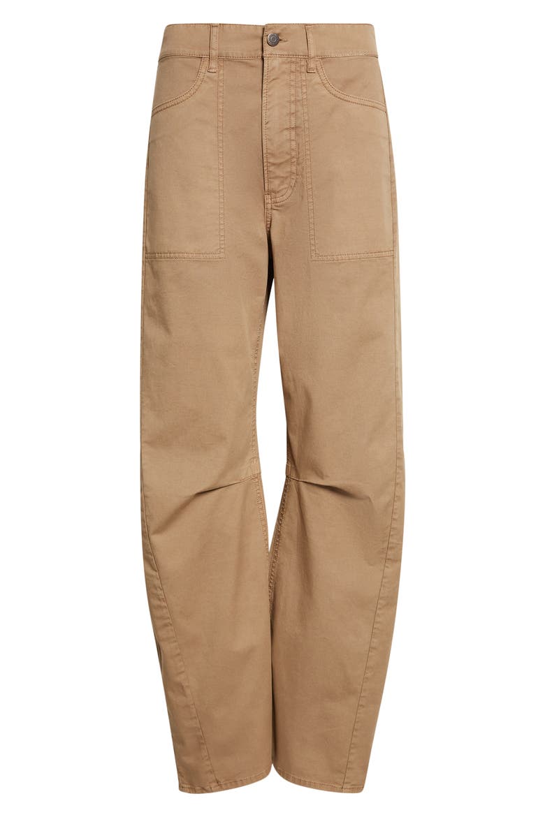 Sloan Barrel Leg Twill Pants, Alternate, color, BARK