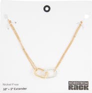 NORDSTROM RACK Two-Tone Paper Clip Link Pendant Necklace