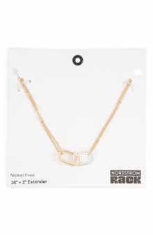 NORDSTROM RACK Two-Tone Paper Clip Link Pendant Necklace