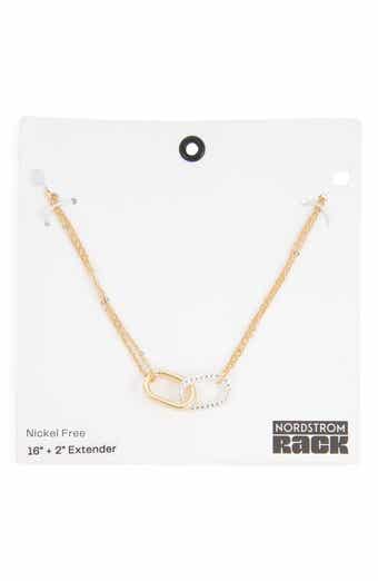 Two-Tone Paper Clip Link Pendant Necklace