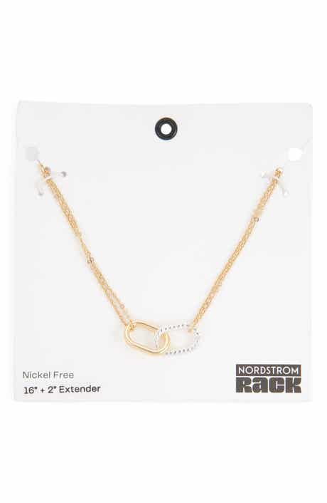 NORDSTROM RACK Two-Tone Paper Clip Link Pendant Necklace