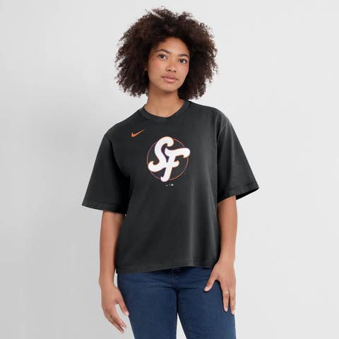 Women's Nike  Black San Francisco Giants 2025 City Connect Logo Boxy T-Shirt