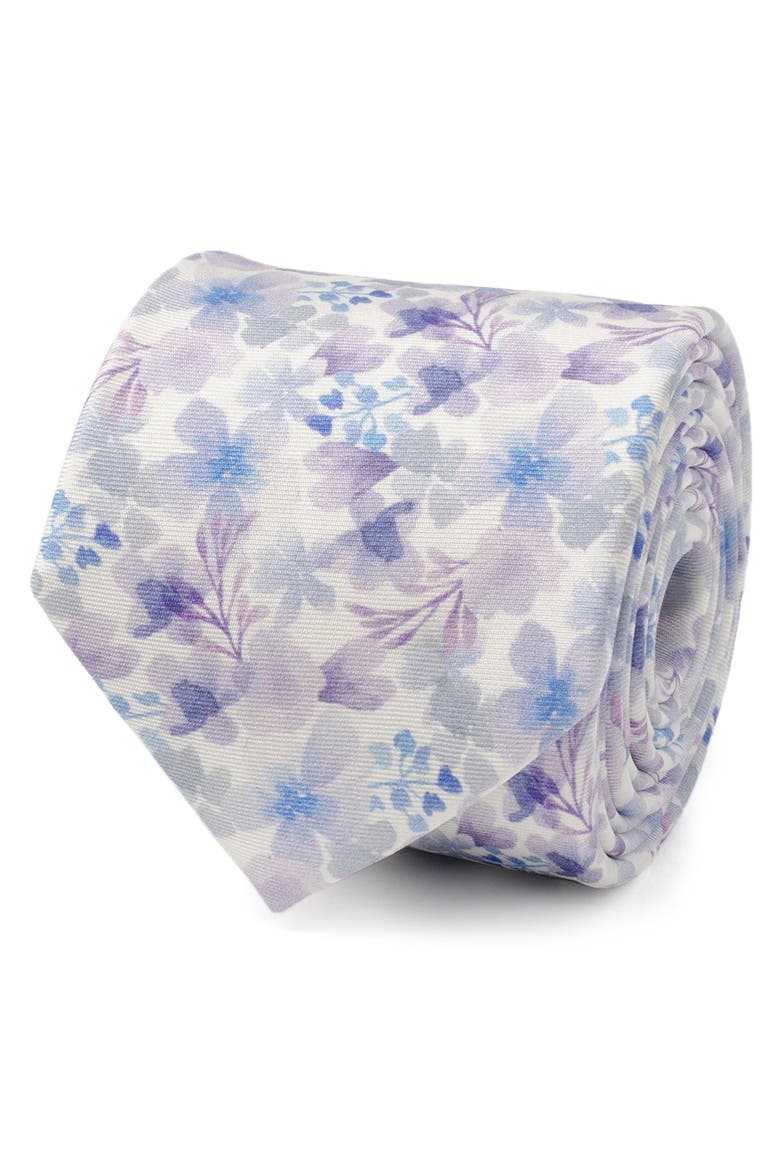 Watercolor Silk Tie & Pocket Square Set, Alternate, color, WHITE MULTI