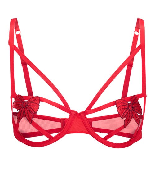 Shop Adore Me Lottie Unlined Cupless Bra In Novelty Red