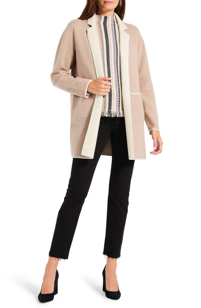 NIC+ZOE Early Frost Stripe Cotton Blend Sweater, Alternate, color,