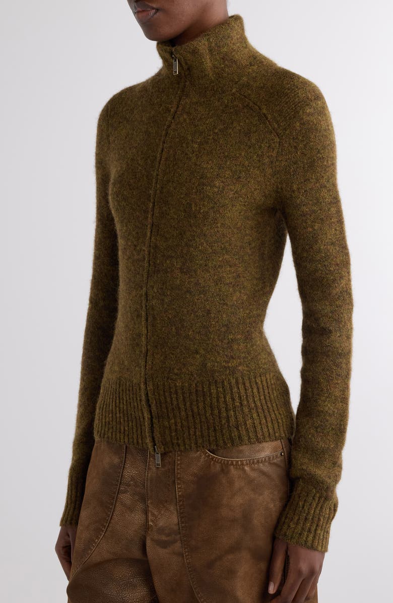 Isabel Marant Étoile Prunella Front Zip Sweater, Alternate, color, Bronze