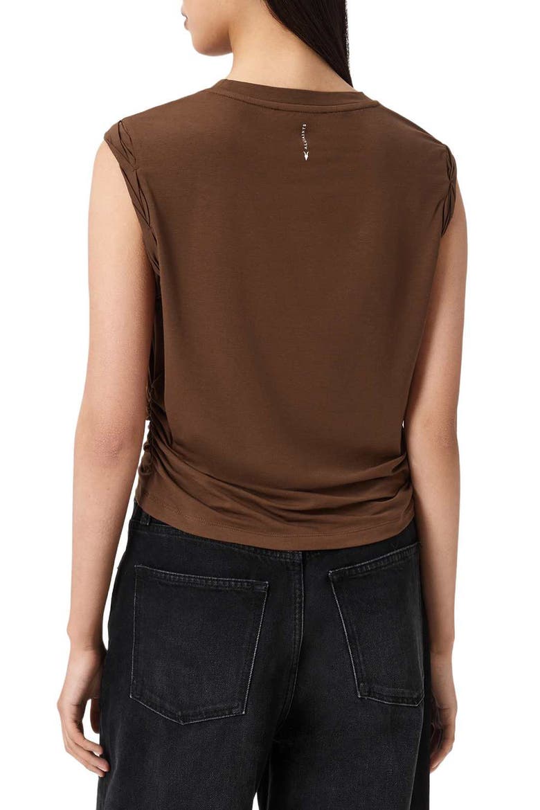 West Side Ruched Tank, Alternate, color, COGNAC BROWN