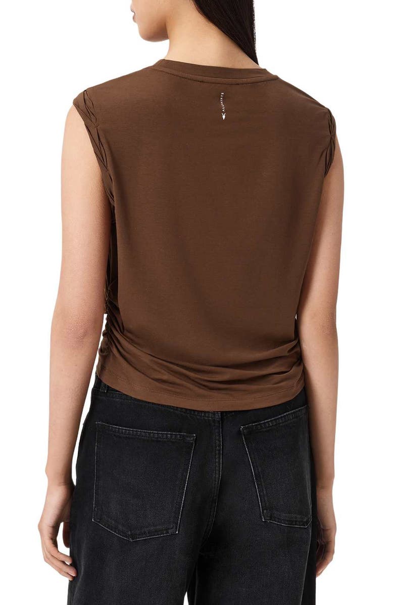 AllSaints West Side Ruched Tank, Alternate, color, Cognac Brown