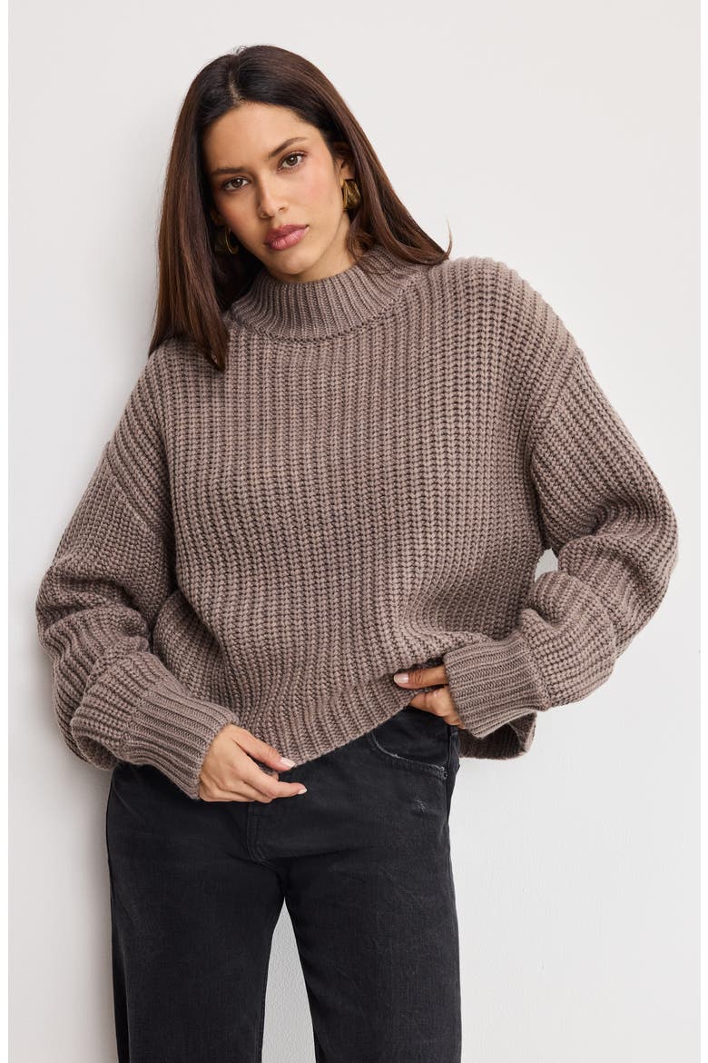 Chunky Mock Neck Sweater, Alternate, color, SMOKE