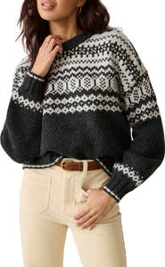 Faherty Willow Creek Fair Isle Wool & Cashmere Blend Sweater