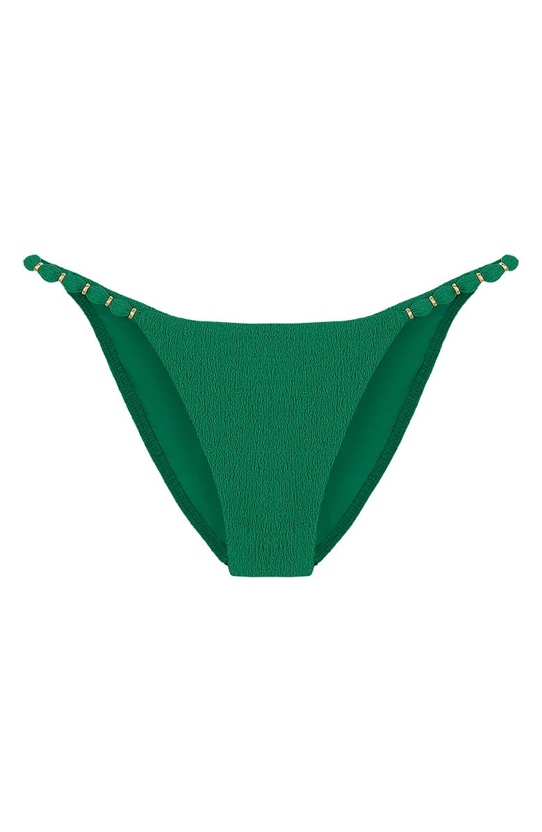ViX Paula Hermanny Firenze Beaded Strap Full Bikini Bottoms, Alternate, color, Green