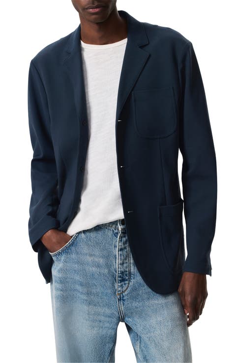 Achilles Navy Cotton Blend Knit Sport Coat