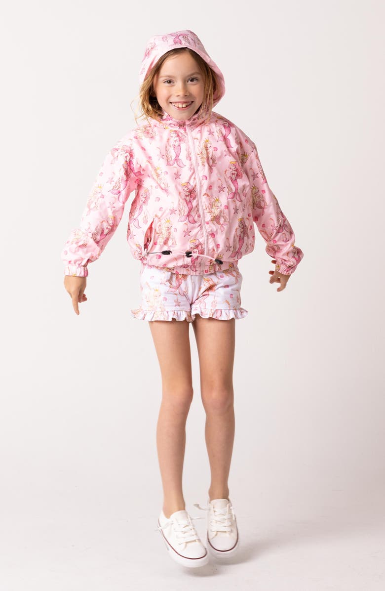 CALONIE Kids' Print Cotton French Terry T-Shirt & Shorts Set, Alternate, color, Pink