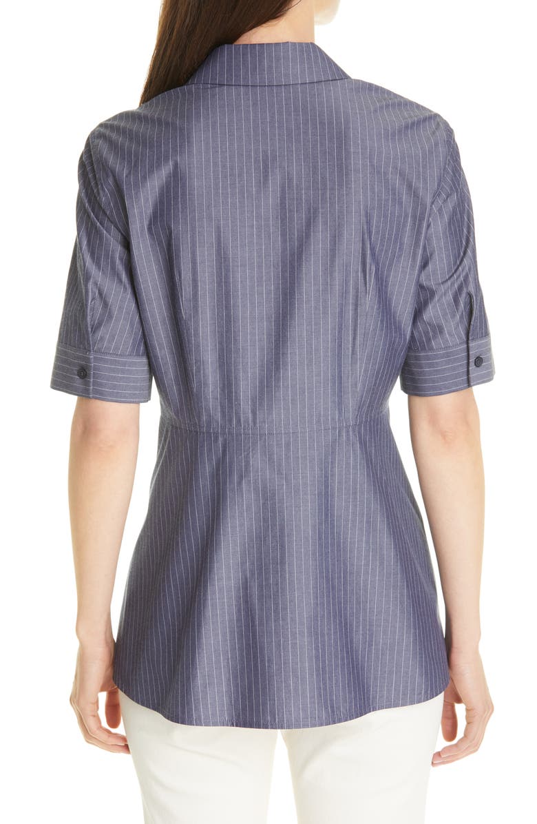 Lafayette 148 New York Farrell Avalon Stripe Cotton Blouse, Alternate, color,
