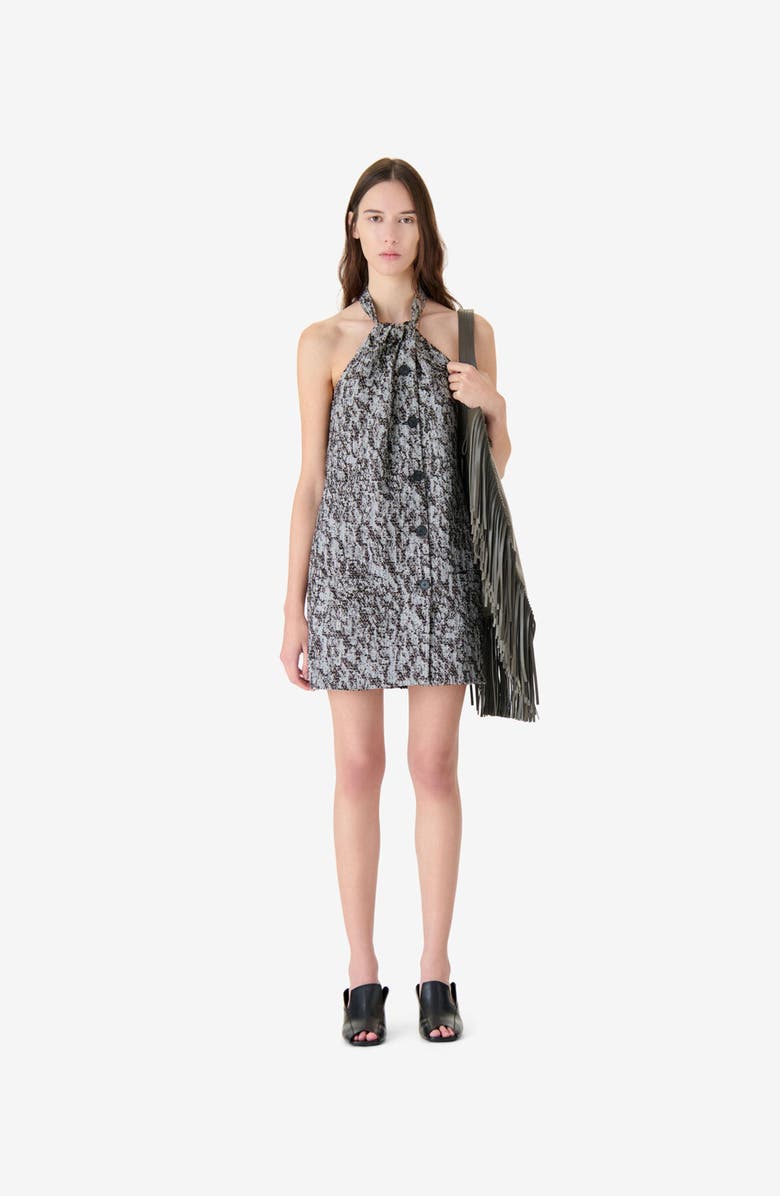 IRO Elara Tweed Mini Halter Dresss, Main, color, Mixed Brown