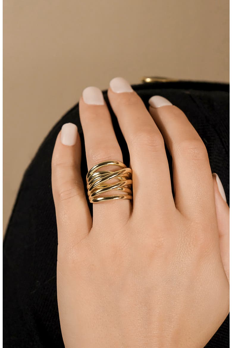 Rebecca Layered Band Ring, Alternate, color, GOLD
