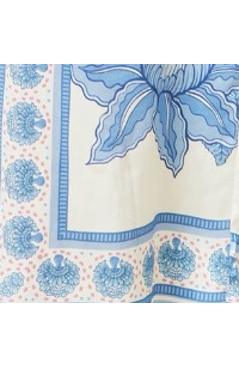 Yumi Satin Print Placement Relaxed Trousers, Alternate, color, Blue