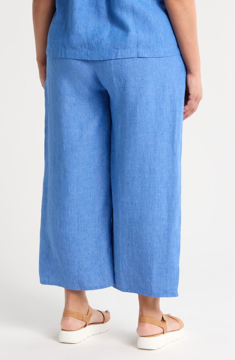 Eileen Fisher Wide Leg Organic Linen Cropped Pants, Alternate, color, Ultramarine