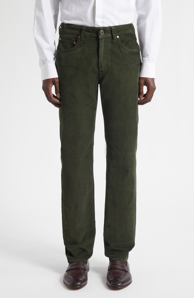 Boglioli Fine Wale Corduroy Pants, Main, color, Olive