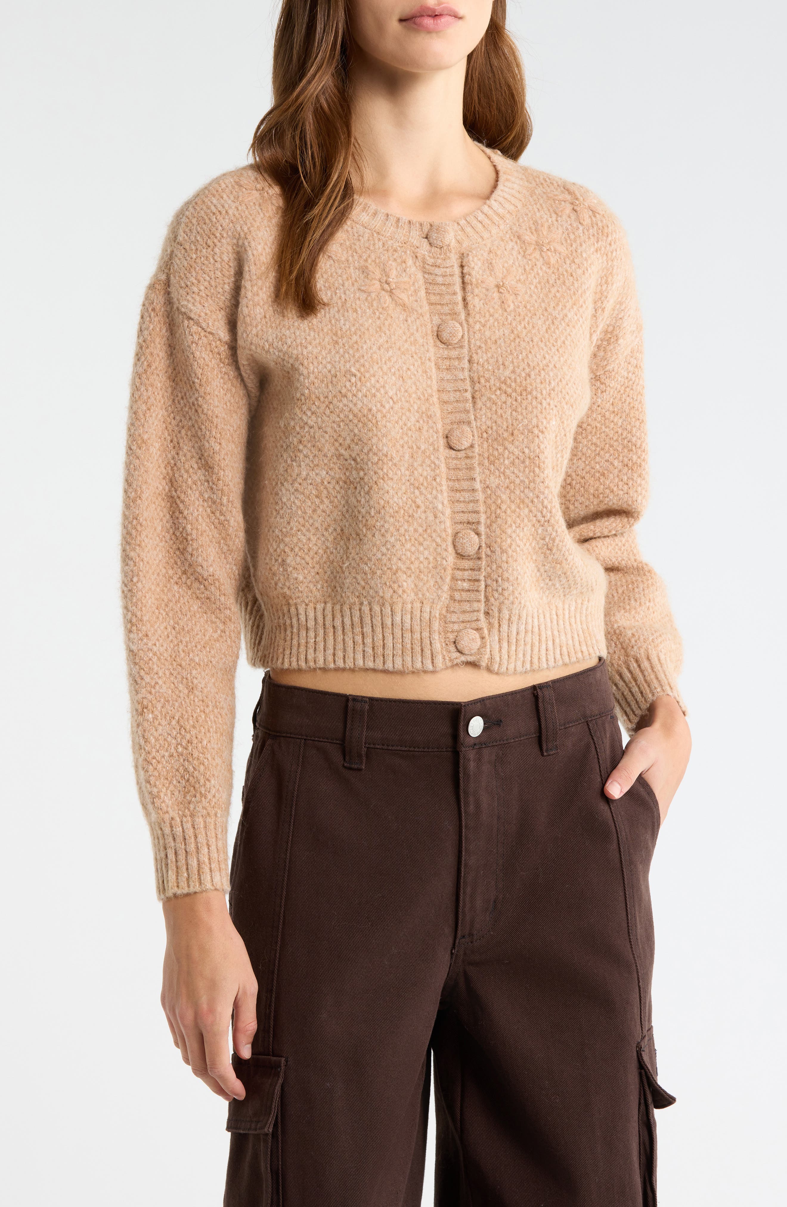 All in Favor Floral Embroidered Cardigan