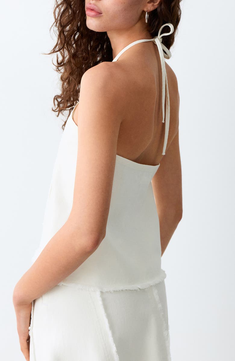 MANGO TEEN Frayed Double Breasted Cotton Shell, Alternate, color,