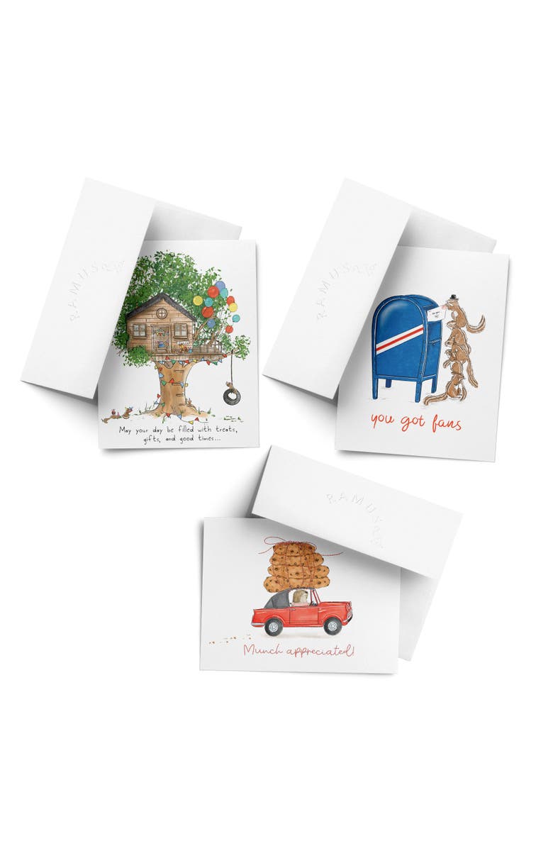 Ramus & Co Everyday Greeting Card Pack Sets (3 ct, Assorted) Tree House, You Got Fans, Munch Appreciated, Main, color, Multi-Pack