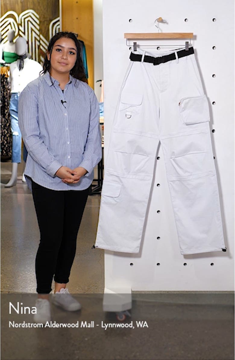 . Edam High Rise Cargo Pants with Webbed Belt, sales video thumbnail
