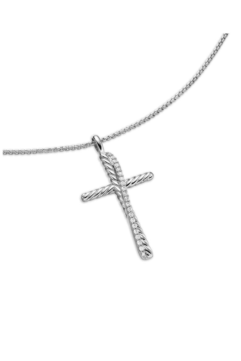 Crossover Cross Necklace, Alternate, color, DIAMOND
