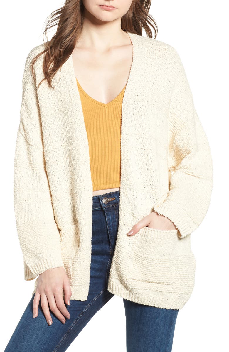 Topshop Natural Yarn Cardigan, Main, color, 