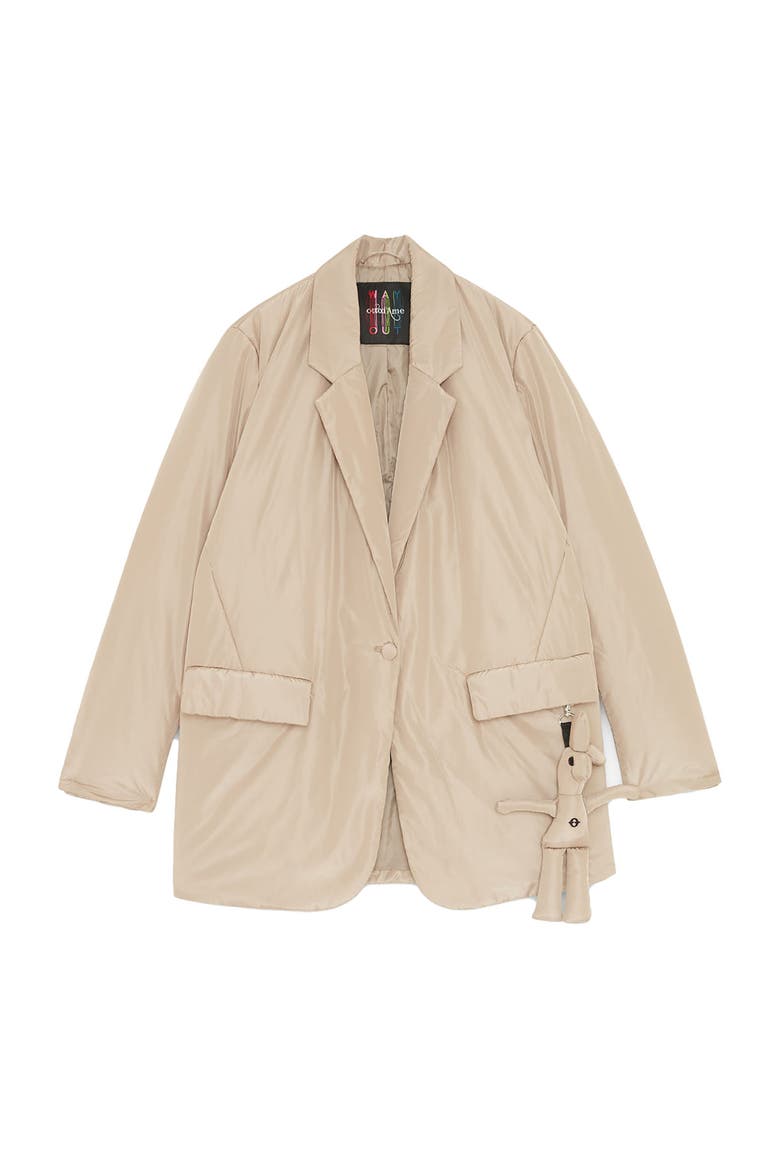 Puffer Blazer, Alternate, color, Stone