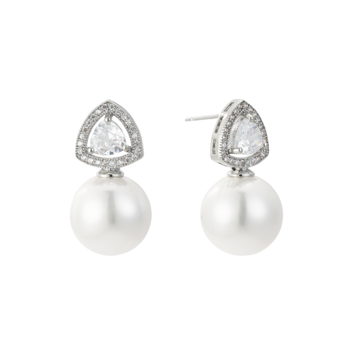 Untamed Petals Legacy Pearl Drop Earrings In Metallic