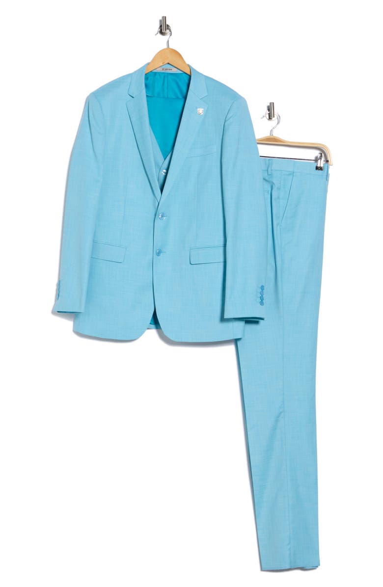 ZEGARIE Aqua Mélange 3-Piece Suit, Alternate, color, Aqua