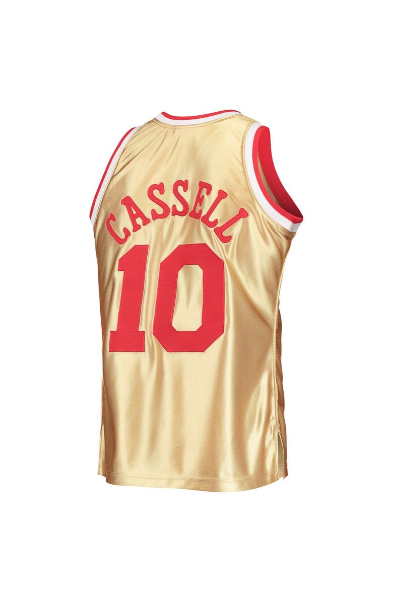 Mitchell & Ness Men's Mitchell & Ness Sam Cassell Gold Houston Rockets 75th Anniversary 1993/94 Hardwood Classics Swingman Jersey, Alternate, color,