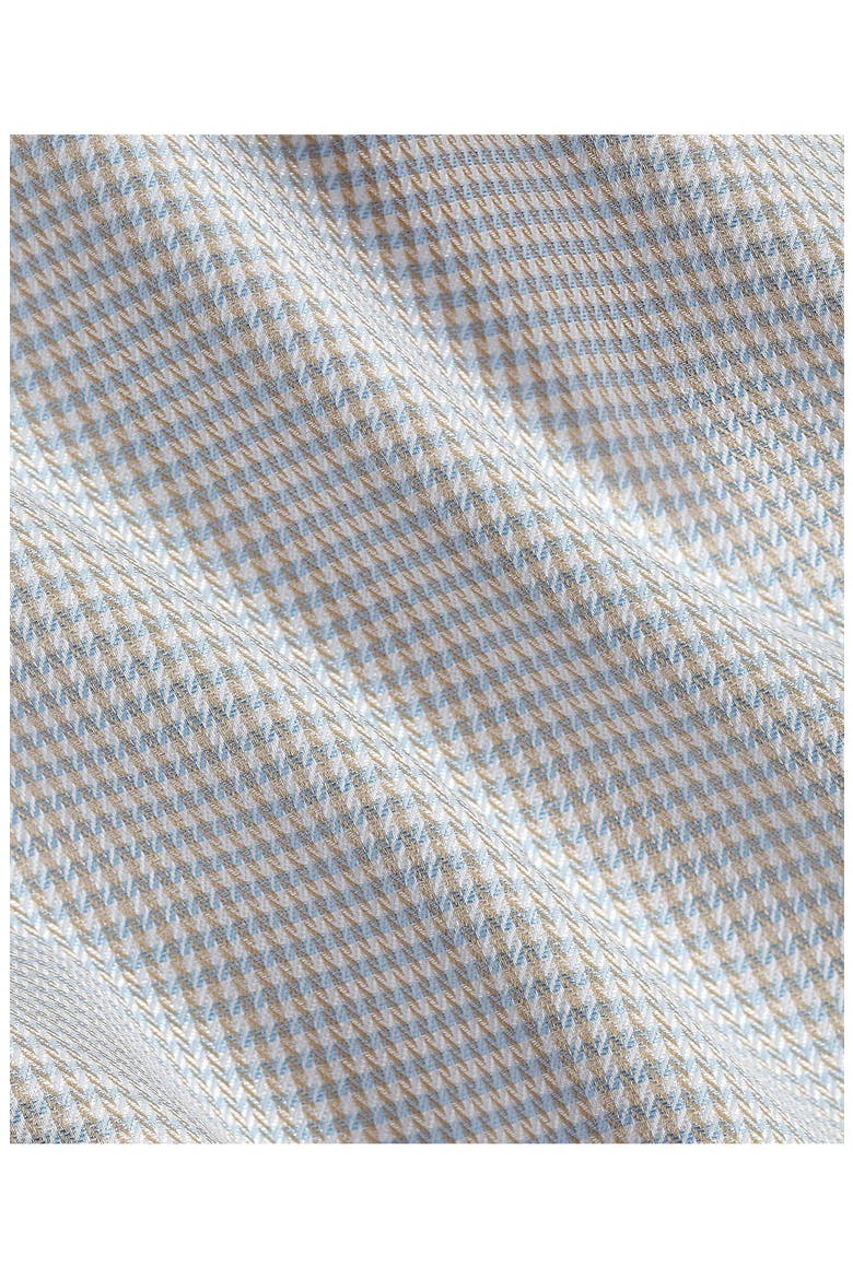 Trim Fit Herringbone Check Cotton & Silk Dress Shirt, Alternate, color, SKY/ DUNE