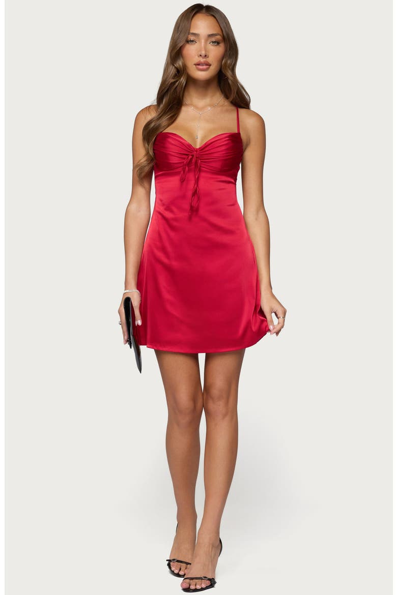 Christina Satin Effect Minidress, Alternate, color, RED