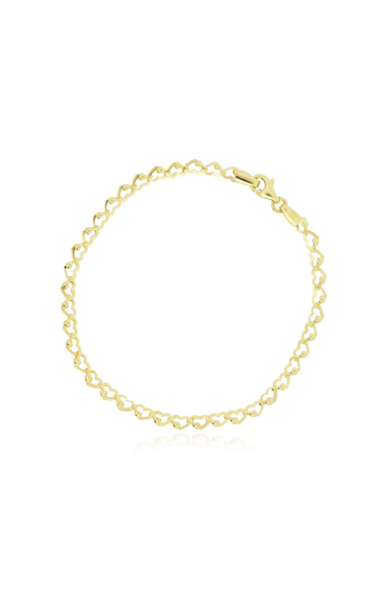 The Lovery Fine Jewelry Gold Heart Link Bracelet, Main, color, Yellow Gold