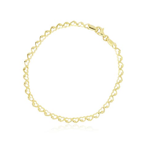 Gold Heart Link Bracelet