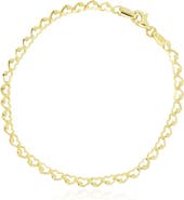 The Lovery Fine Jewelry Gold Heart Link Bracelet