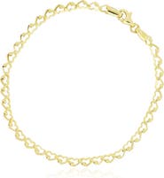 The Lovery Fine Jewelry Gold Heart Link Bracelet
