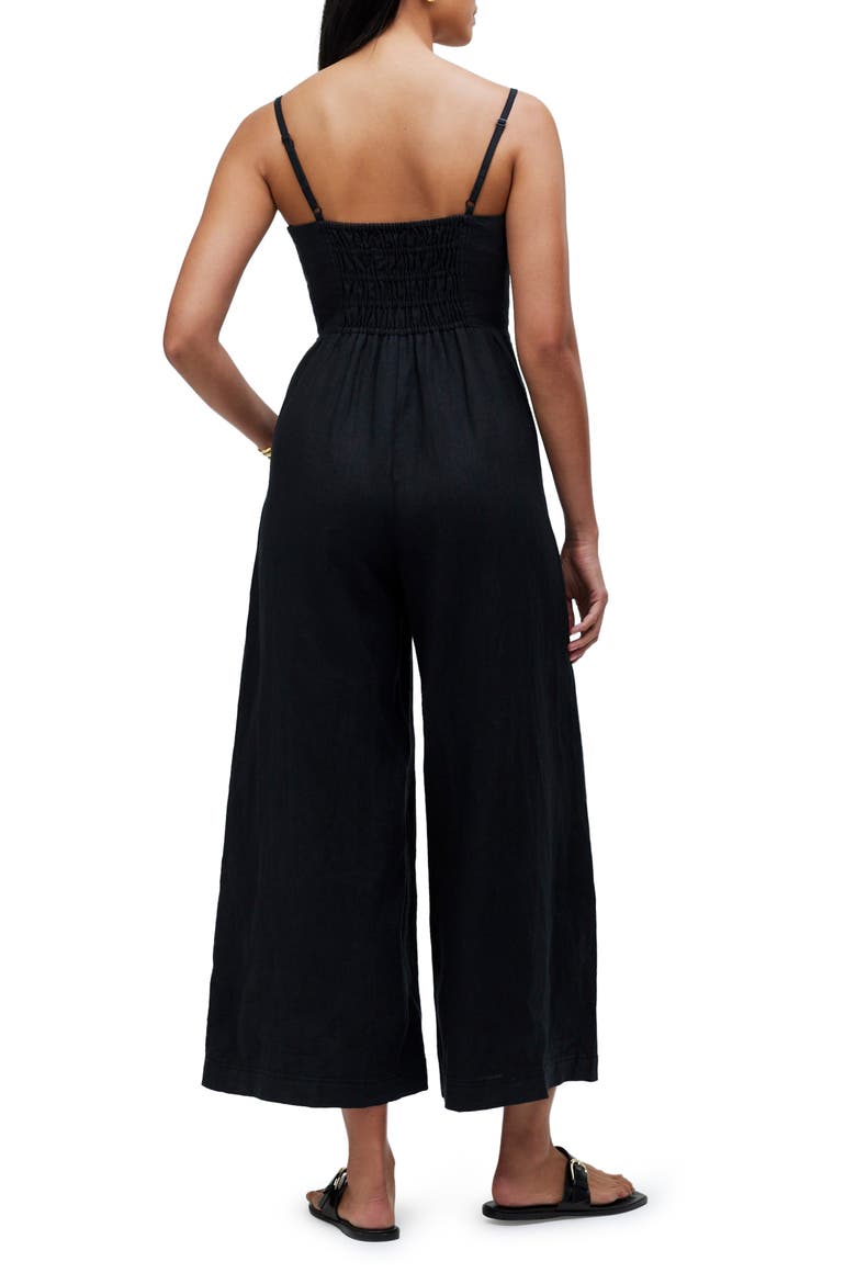 Campbell Refined Linen Jumpsuit, Alternate, color, TRUE BLACK